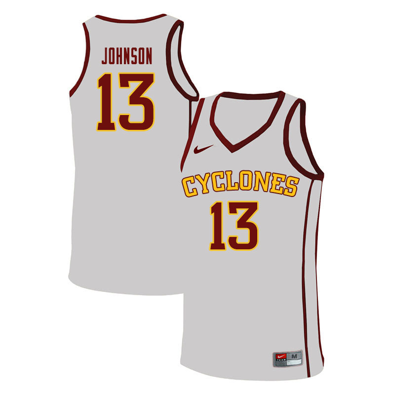 Men #13 Javan Johnson Iowa State Cyclones College Basketball Jerseys Sale-White